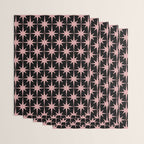 Atomic Age Retro 50s Starburst Pattern in Dusty Blush Pink and Black Wrapping Paper Gallery Image 3