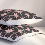 Atomic Age Retro 50s Starburst Pattern in Dusty Blush Pink and Black Pillow Sham Gallery Image 3