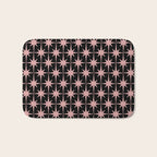 Atomic Age Retro 50s Starburst Pattern in Dusty Blush Pink and Black Bath Mat Gallery Image 1