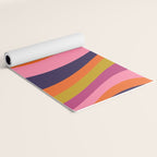 Too Groovy Retro Abstract Flower Power Pattern in Pink Lime Orange Magenta Blue Yoga Mat Gallery Image 2