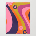 Too Groovy Retro Abstract Flower Power Pattern in Pink Lime Orange Magenta Blue Notebook Gallery Image 4