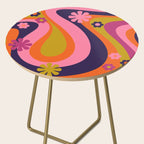 Too Groovy Retro Abstract Flower Power Pattern in Pink Lime Orange Magenta Blue Side Table Gallery Image 2