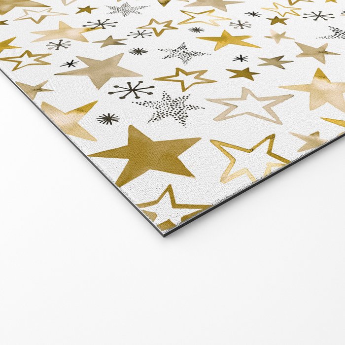 Christmas Golden Stars Elegant Celestial Stars Welcome Mat Gallery Image 2