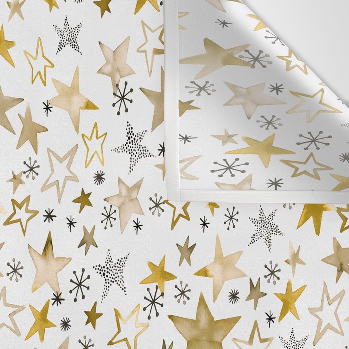 Christmas Golden Stars Elegant Celestial Stars Wall Tapestry Gallery Image 3