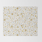 Christmas Golden Stars Elegant Celestial Stars Throw Blanket Gallery Image 2