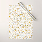 Christmas Golden Stars Elegant Celestial Stars Wrapping Paper Gallery Image 1