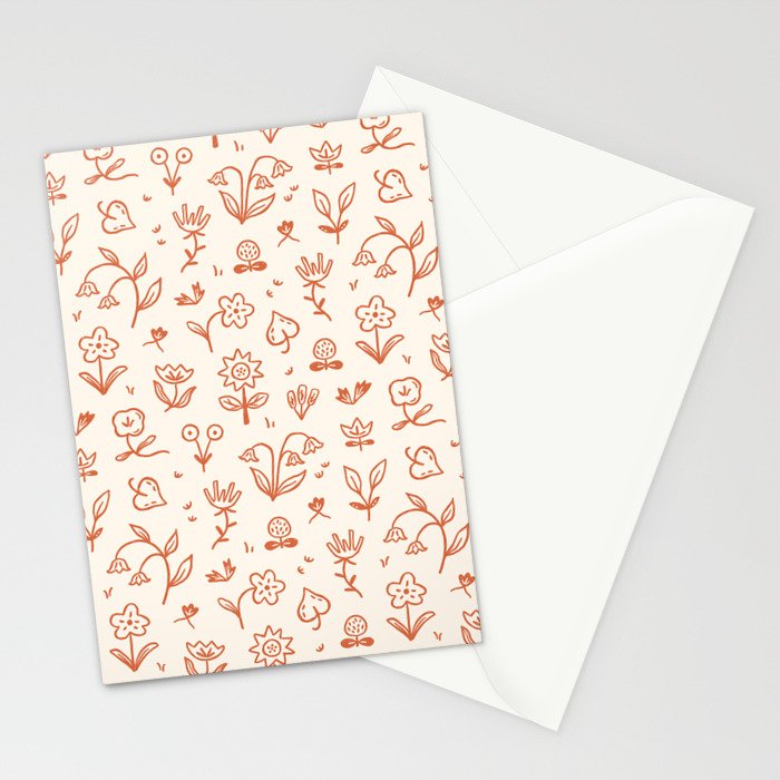 Playful Flower Doodles Stationery Card Gallery Image 2