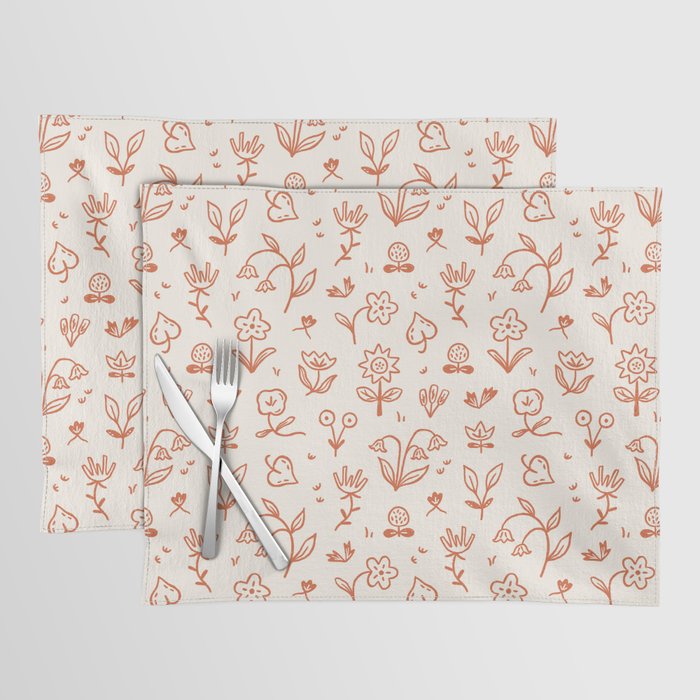 Playful Flower Doodles Placemat Gallery Image 1