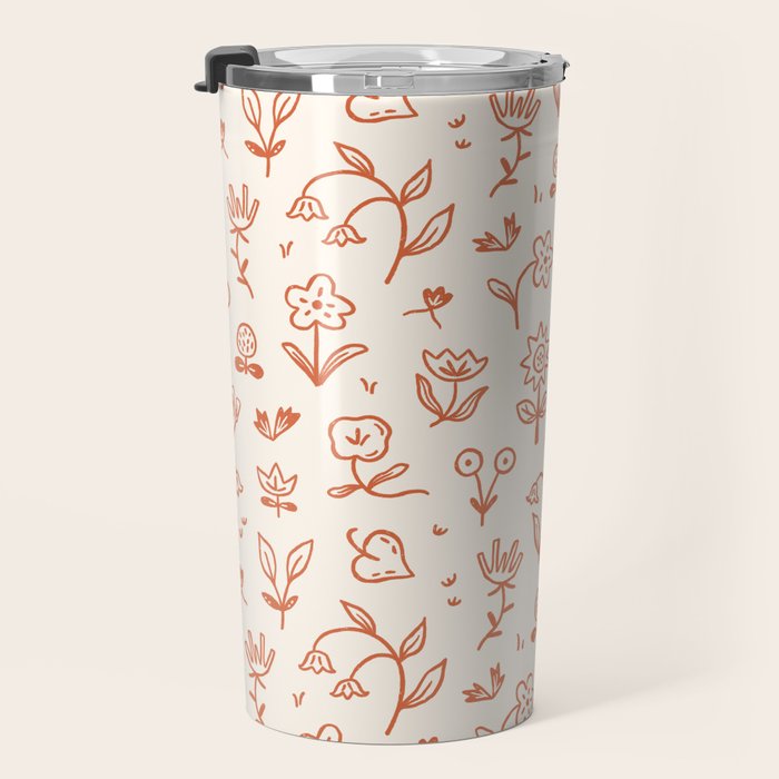 Playful Flower Doodles Travel Mug Gallery Image 3