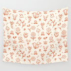 Playful Flower Doodles Wall Tapestry Gallery Image 4