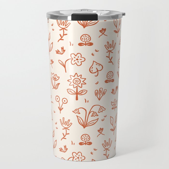 Playful Flower Doodles Travel Mug Gallery Image 1