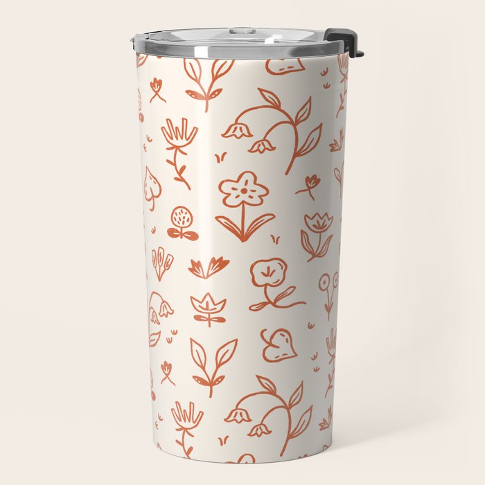 Playful Flower Doodles Travel Mug Gallery Image 2