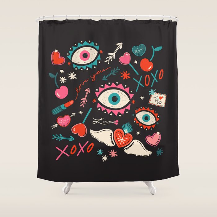 Love Pop Icons Shower Curtain Gallery Image 1
