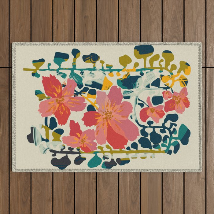 colorful orchid Outdoor Rug Gallery Image 1