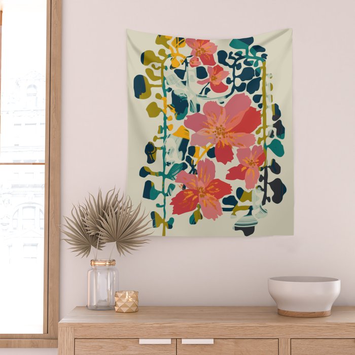 colorful orchid Wall Tapestry Gallery Image 2