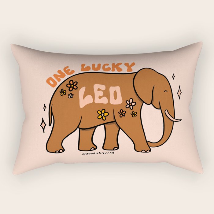 One Lucky Leo Rectangular Pillow Gallery Image 2