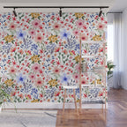 Simple colorful flowery meadow Wall Mural Gallery Image 1