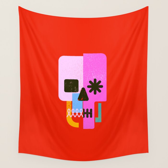 Encrypted Skull Wall Tapestry Gallery Image 4