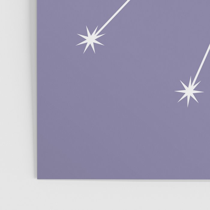 Taurus Zodiac Star Constellation Line Art Lavender Purple Poster Gallery Image 3