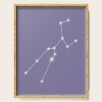 Taurus Zodiac Star Constellation Line Art Lavender Purple Serving Tray Gallery Image 1