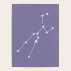 Taurus Zodiac Star Constellation Line Art Lavender Purple Poster Gallery Image 4