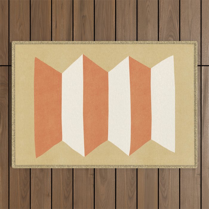 Geometric Vase - Orange Gold  Outdoor Rug Gallery Image 1