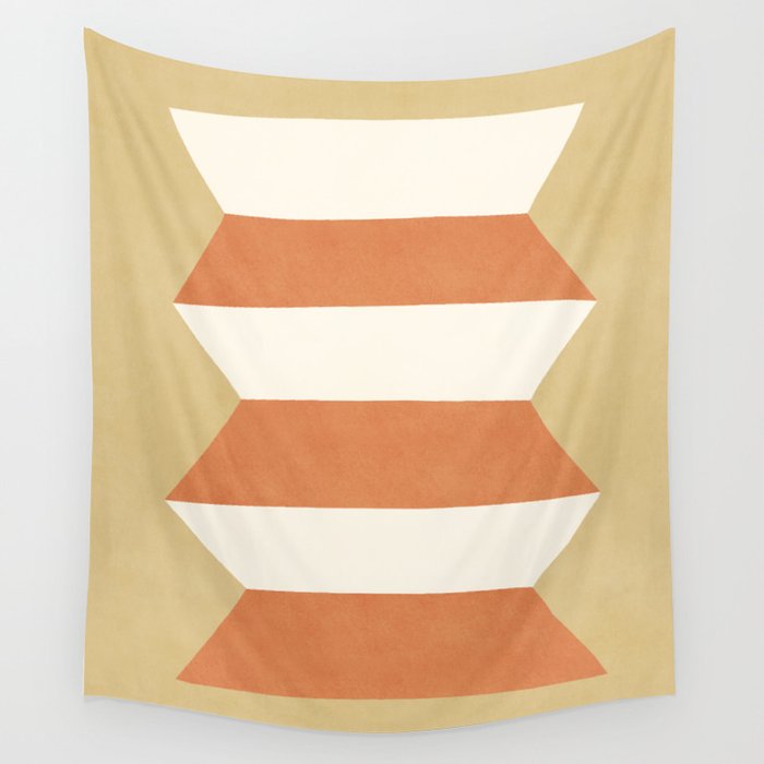 Geometric Vase - Orange Gold  Wall Tapestry Gallery Image 4