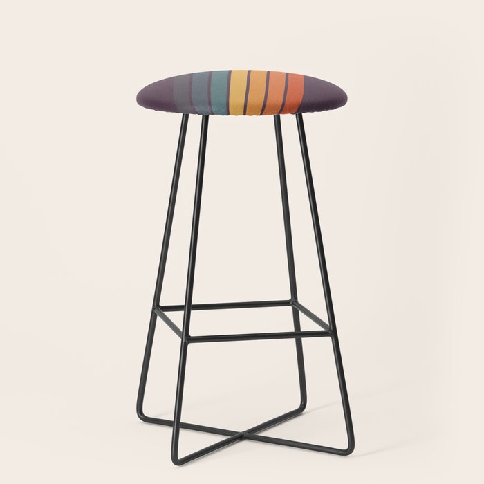 Classic 70s Style Retro Stripes - Dalana Stool Gallery Image 1