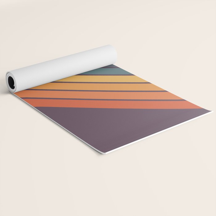 Classic 70s Style Retro Stripes - Dalana Yoga Mat Gallery Image 2
