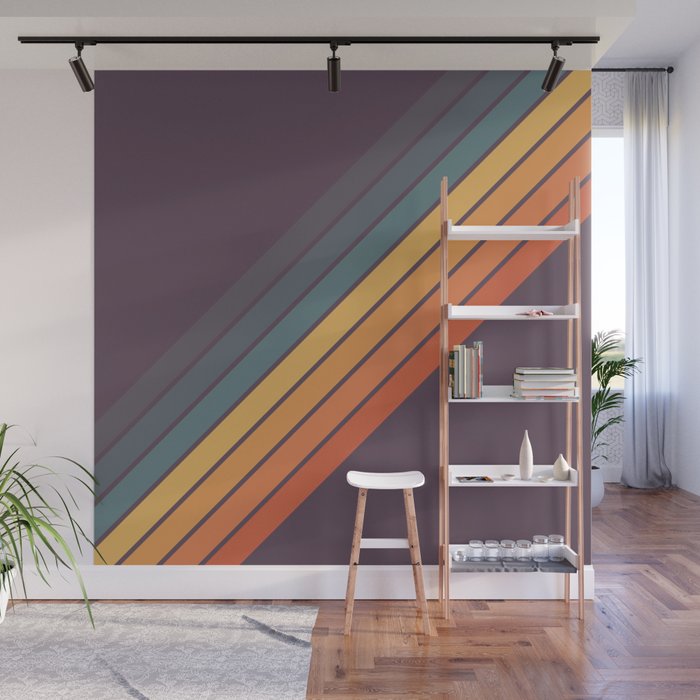 Classic 70s Style Retro Stripes - Dalana Wall Mural Gallery Image 1