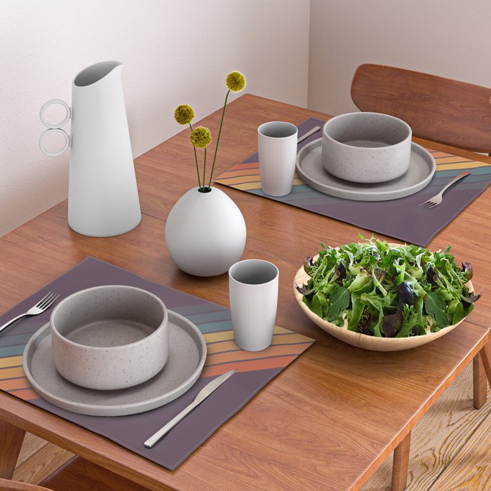 Classic 70s Style Retro Stripes - Dalana Placemat Gallery Image 2