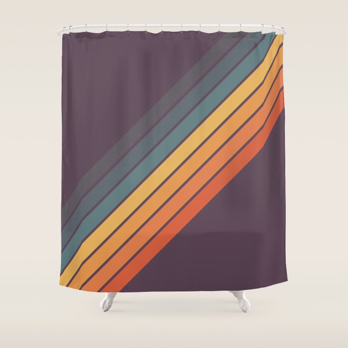 Classic 70s Style Retro Stripes - Dalana Shower Curtain Gallery Image 1