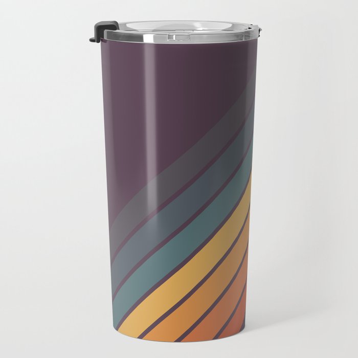 Classic 70s Style Retro Stripes - Dalana Travel Mug Gallery Image 3