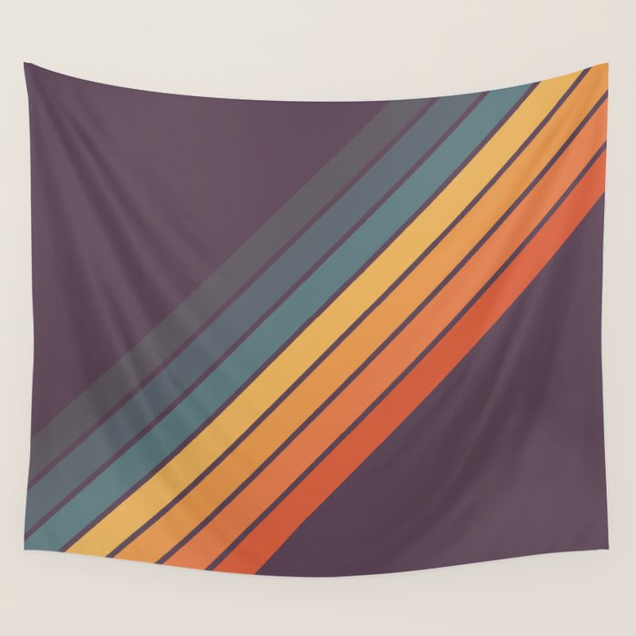Classic 70s Style Retro Stripes - Dalana Wall Tapestry Gallery Image 4