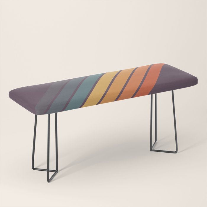 Classic 70s Style Retro Stripes - Dalana Bench Gallery Image 1