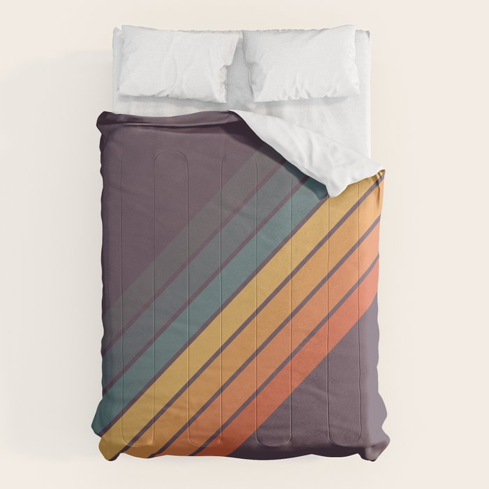 Classic 70s Style Retro Stripes - Dalana Comforter Gallery Image 1