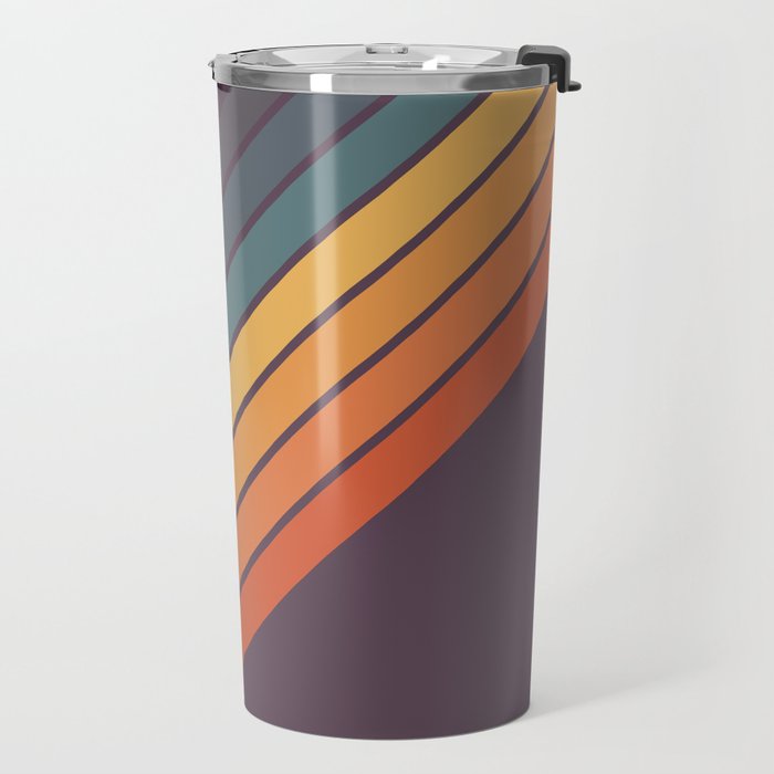 Classic 70s Style Retro Stripes - Dalana Travel Mug Gallery Image 2