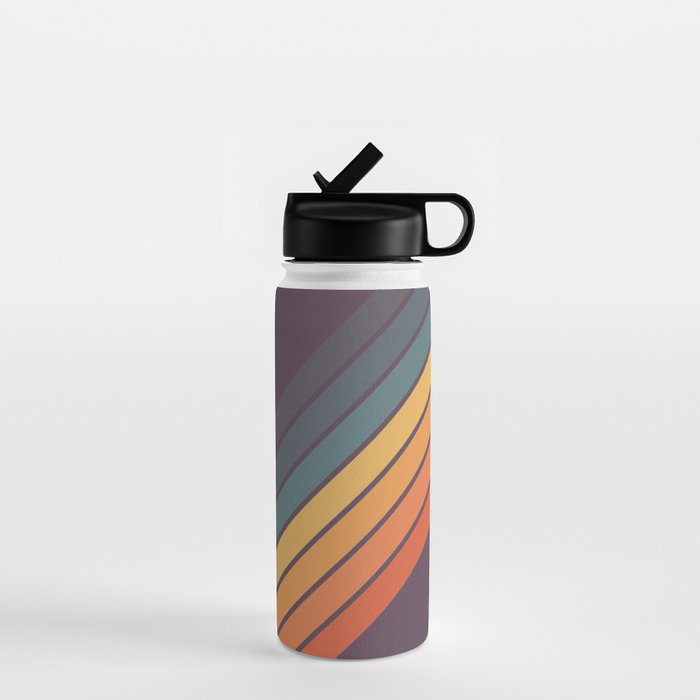 Classic 70s Style Retro Stripes - Dalana Water Bottle Gallery Image 1