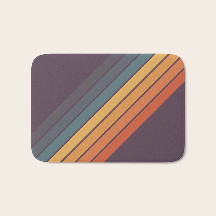 Classic 70s Style Retro Stripes - Dalana Bath Mat Gallery Image 1
