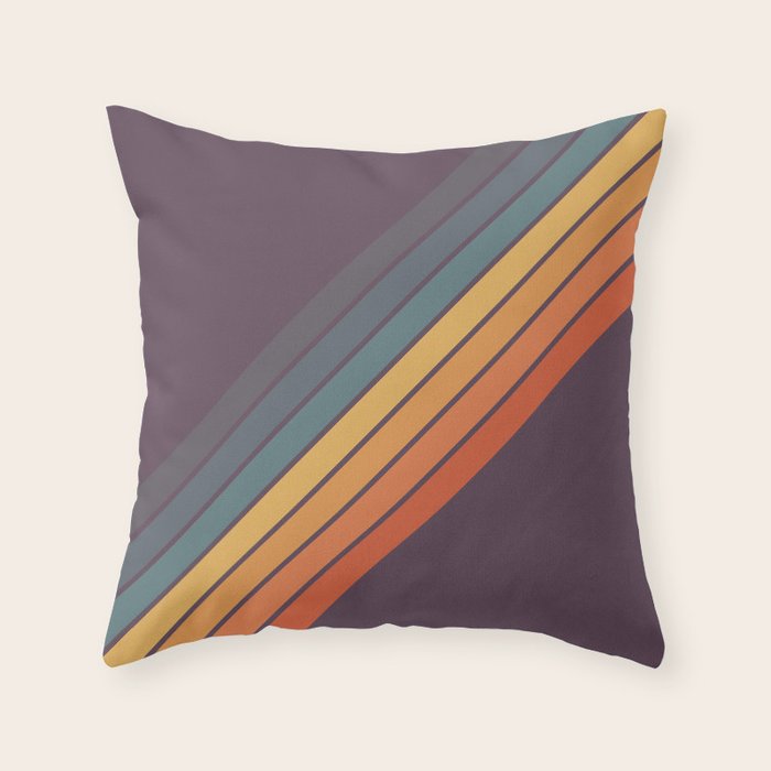 Classic 70s Style Retro Stripes - Dalana Throw Pillow Gallery Image 6