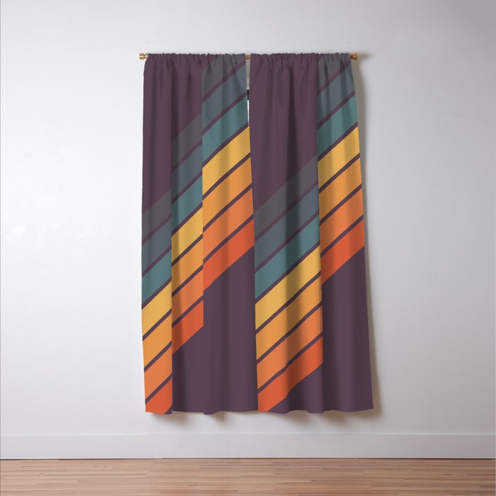 Classic 70s Style Retro Stripes - Dalana Window Curtain Gallery Image 3