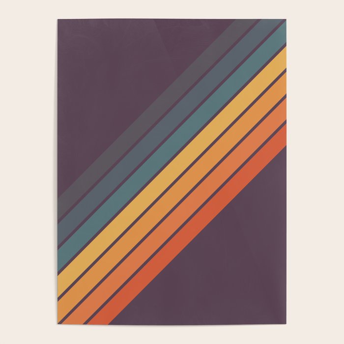 Classic 70s Style Retro Stripes - Dalana Poster Gallery Image 4