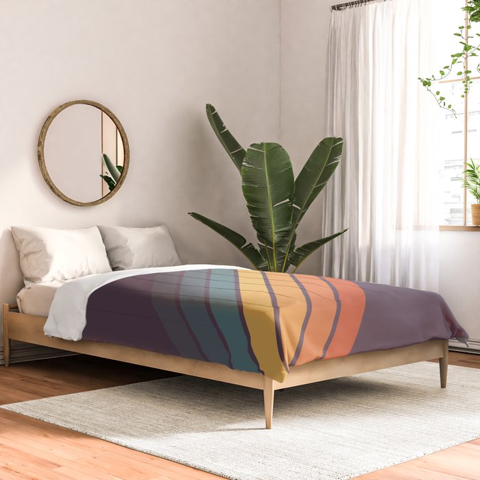 Classic 70s Style Retro Stripes - Dalana Comforter Gallery Image 2