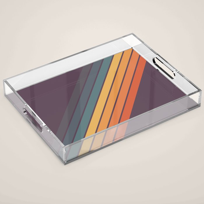 Classic 70s Style Retro Stripes - Dalana Acrylic Tray Gallery Image 1