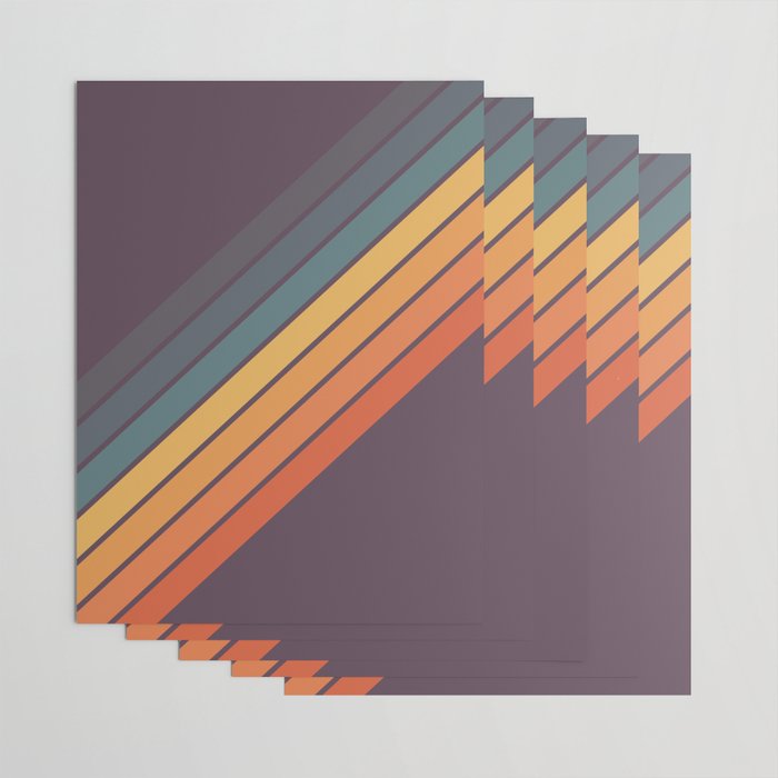 Classic 70s Style Retro Stripes - Dalana Wrapping Paper Gallery Image 3