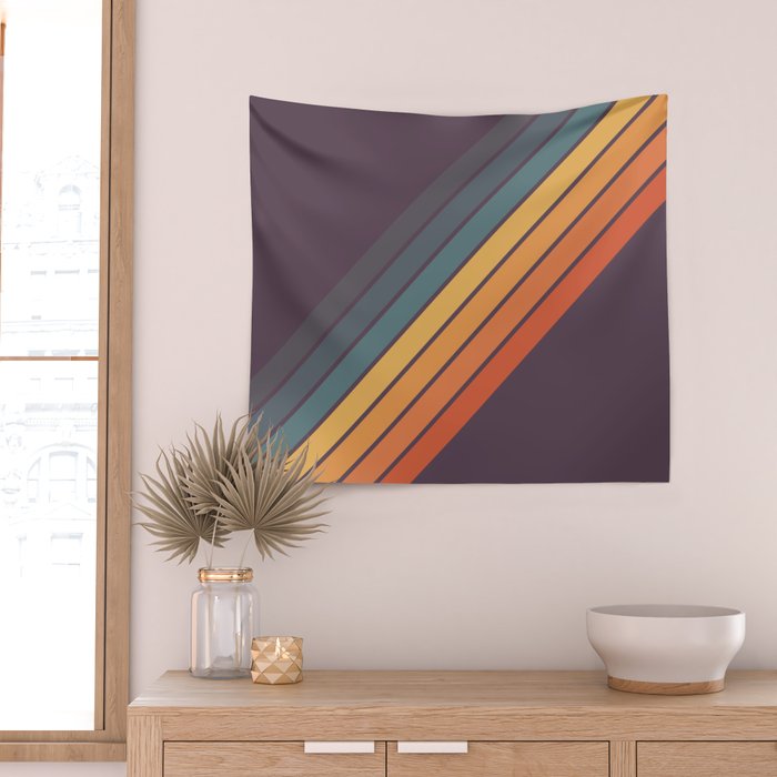 Classic 70s Style Retro Stripes - Dalana Wall Tapestry Gallery Image 2