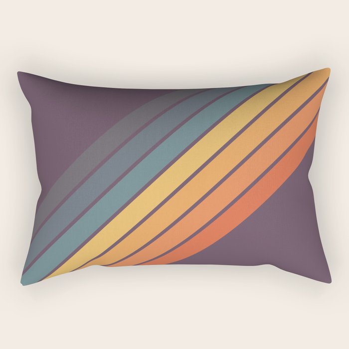 Classic 70s Style Retro Stripes - Dalana Rectangular Pillow Gallery Image 2