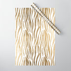 Chic faux gold white modern zebra animal print pattern Wrapping Paper Gallery Image 1