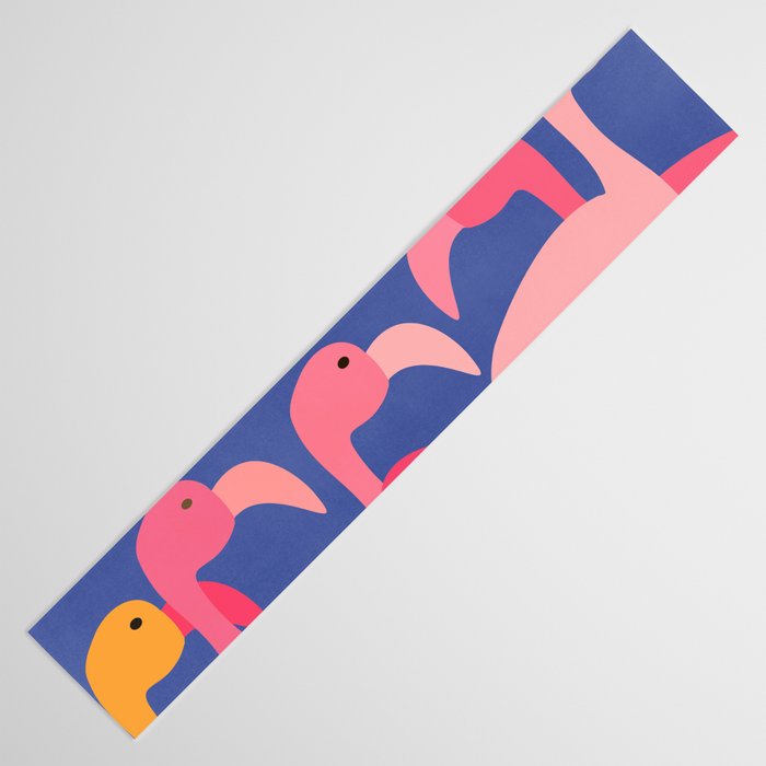 Flamingo Party / Whimsical Bird Illustration Table Runner Gallery Image 3