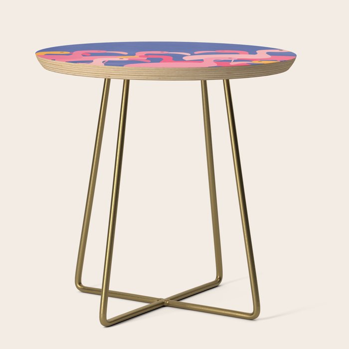 Flamingo Party / Whimsical Bird Illustration Side Table Gallery Image 1